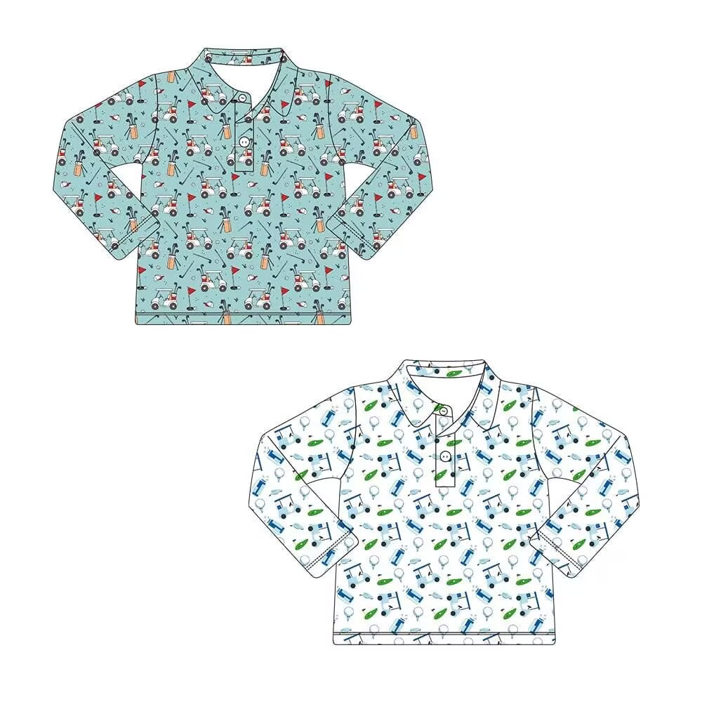 Custom moq 5 each style eta 6-7weeks baby girl clothes blue long sleeve top 2-25.8.28