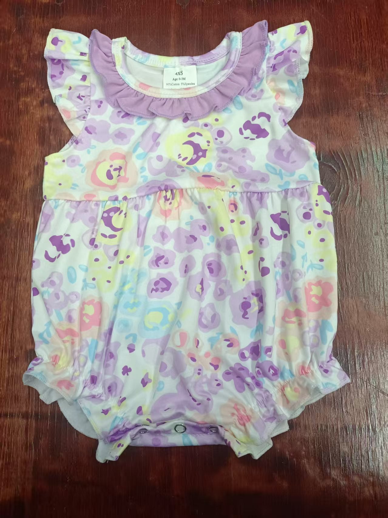 Custom moq 3 eta 6-7weeks baby girl clothes floral short sleeve romper