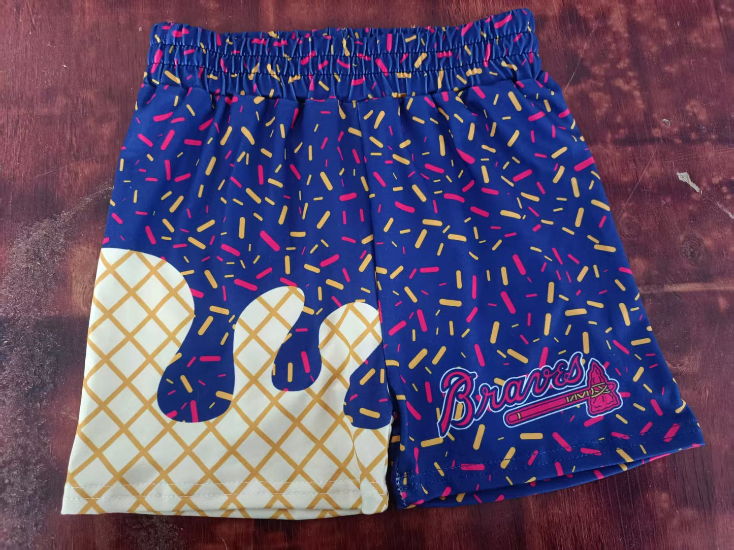 Custom moq 3 eta 6-7weeks kids clothes dark blue and gold Beach Summer Shorts