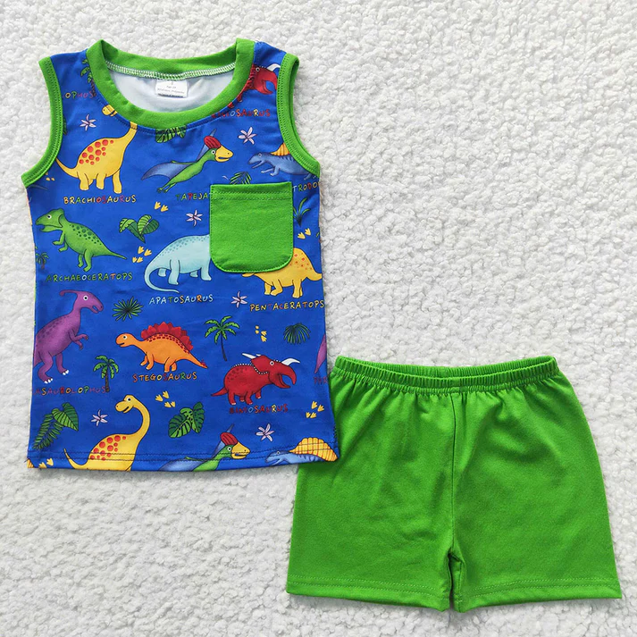 RTS NO MOQ baby girl clothes dinosaur Rompers Clothes Sets