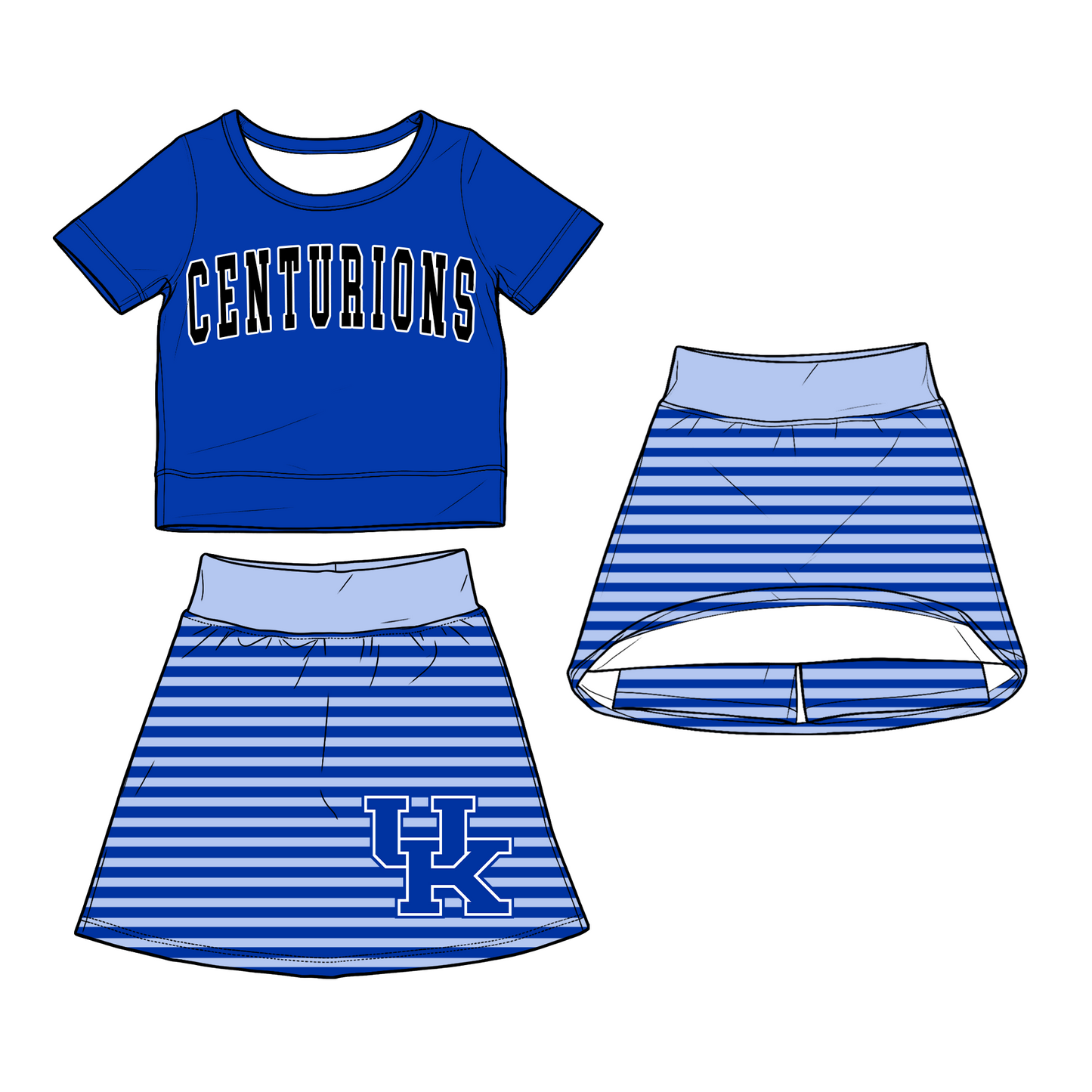 custom moq 5 mix size XY062503 Baby Girls Cute Short Sleeve Top Striped Skirt Outfit Set