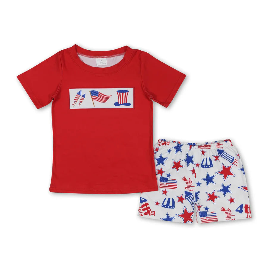 RTS NO MOQ Sibling Baby Boys Bear Tiger Shirt Shorts Clothes Sets