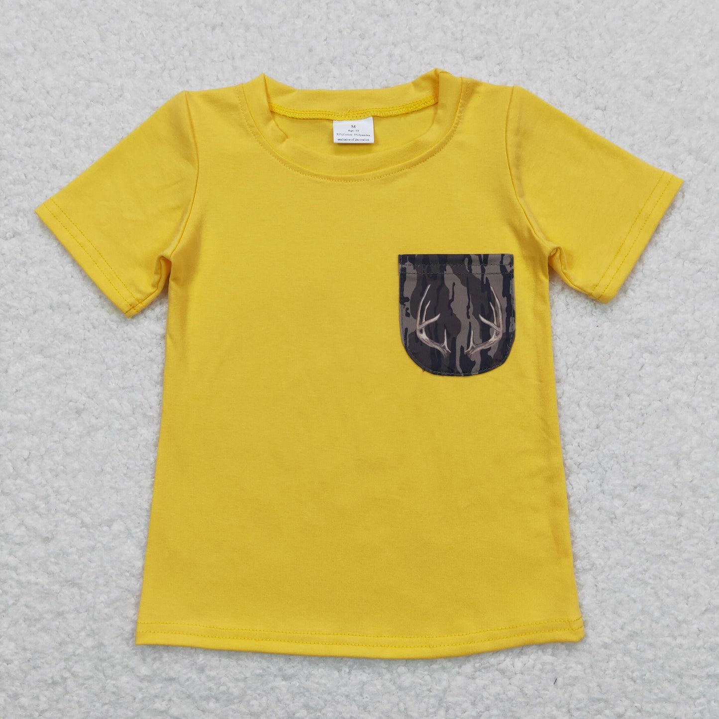 BT0604 Antler Camouflage Pocket Beige Short Sleeve Top (3/6m-7/8t)