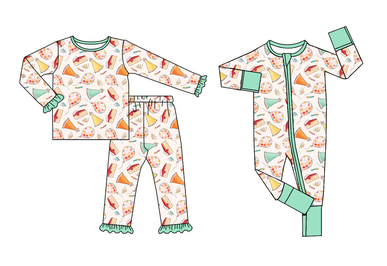 11.29 custom each style moq 5eta 4-6week Sibling cake baby girl sets and rompers match family design
