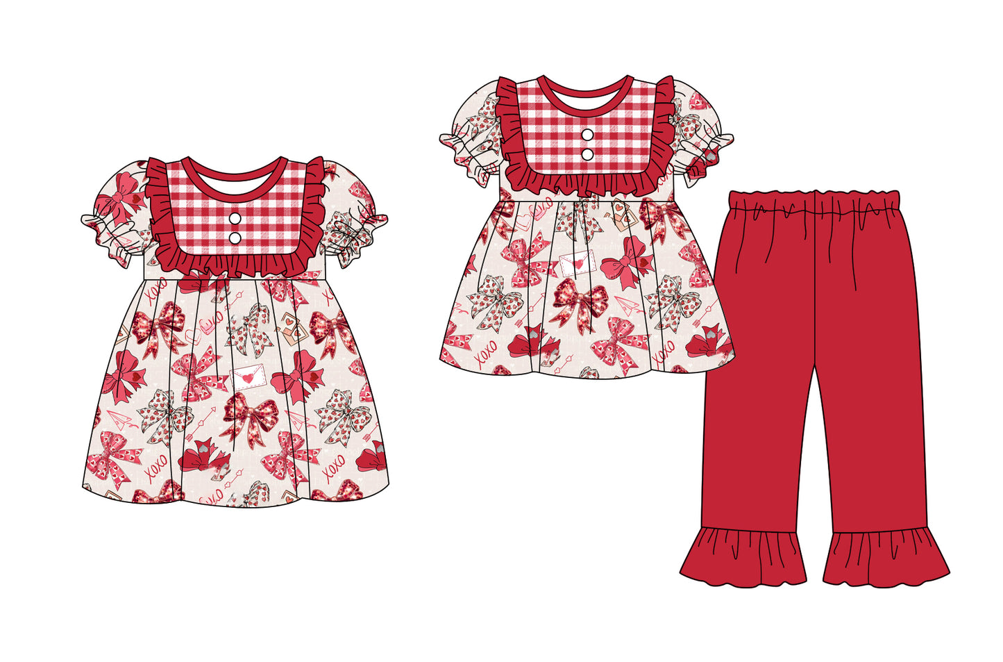 25.9.16 custom each style moq 5eta 6-8week Sibling Sisters bow baby girl short sleeve pants sets and dress match family design