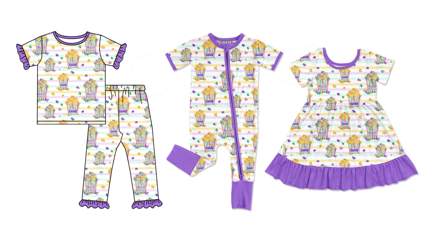 12.6 custom each style moq 5eta 4-6week Sibling Sister MARDI baby girl sets and dress and rompers match family design