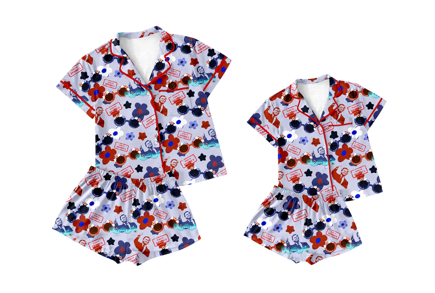 11.11 custom each style moq 5eta 4-6week Sibling Sister baby girl short sleeve shorts sets and adult sets match design