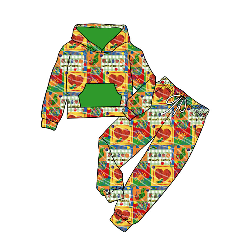 10.11 custom each style moq 5eta 4-6week baby girls clothes hooded long sleeve pants sets