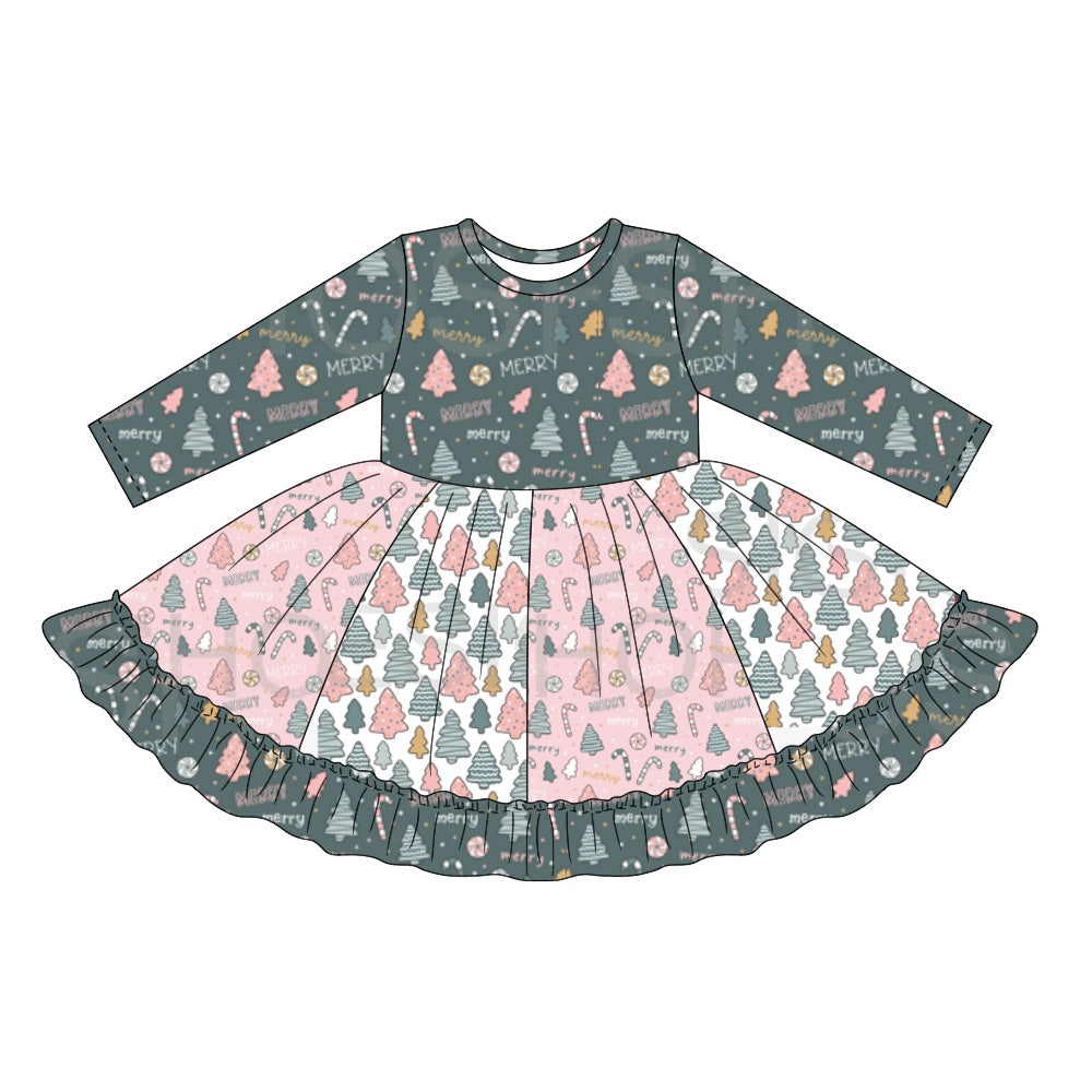 6.23 custom each style moq 5eta 4-6week baby girls clothes Christmas long sleeve girls dress