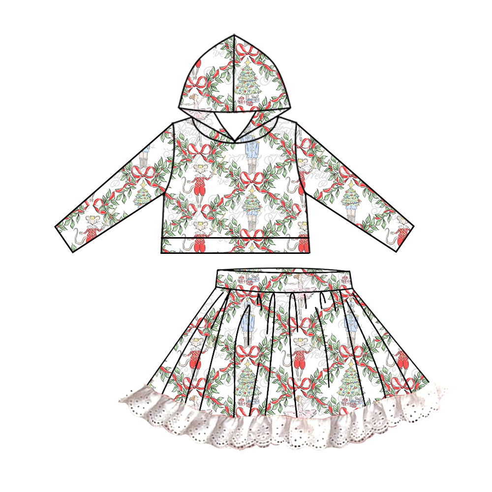 6.28 custom each style moq 5eta 4-6week baby girls clothes Christmas bow hooded long sleeve girls dress