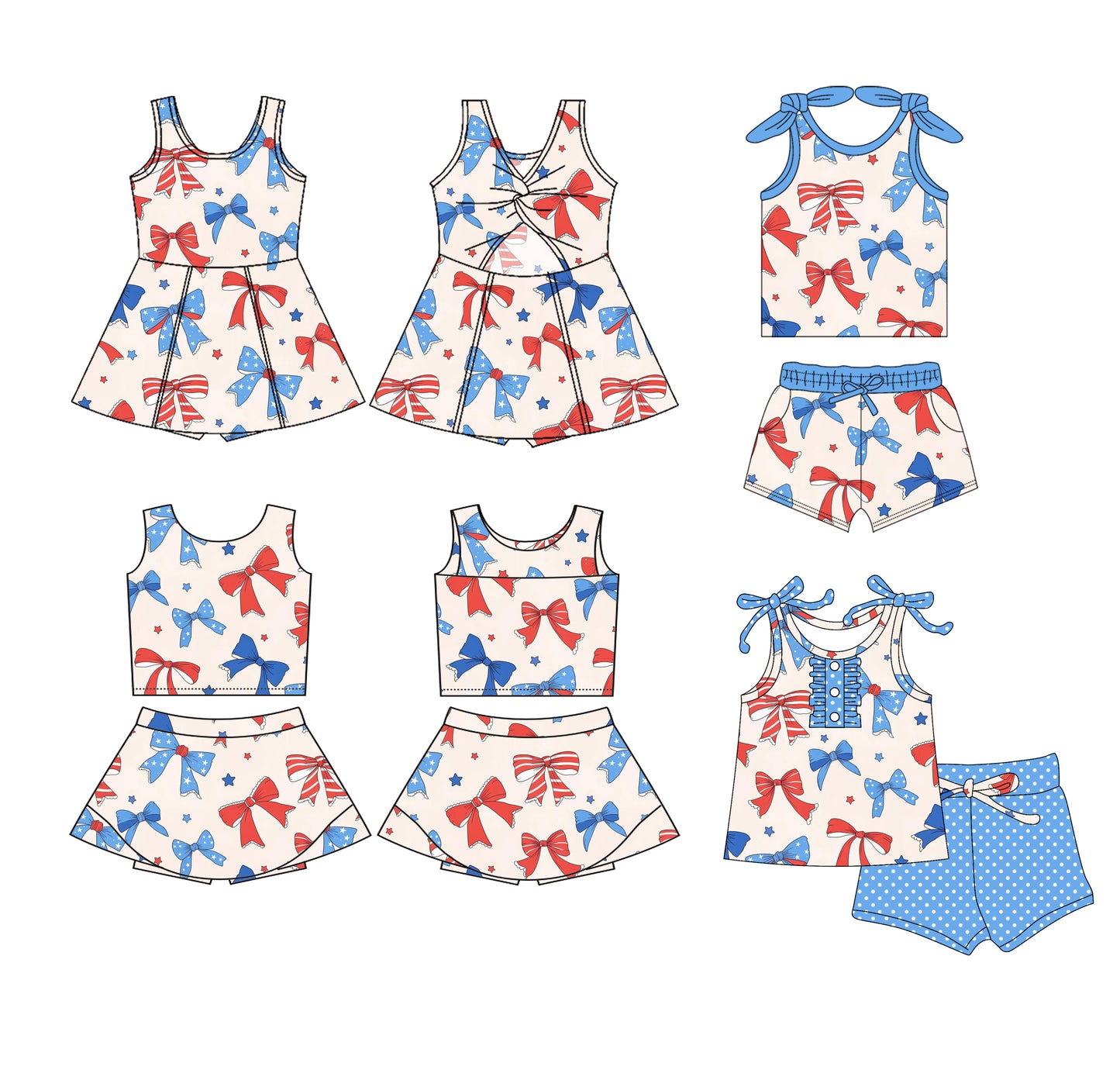 3.5 custom each style moq 5eta 4-6week Sibling Sister bow baby girls clothes Short Sleeve shorts sets and yoga dress 1 and dress 2 match family design