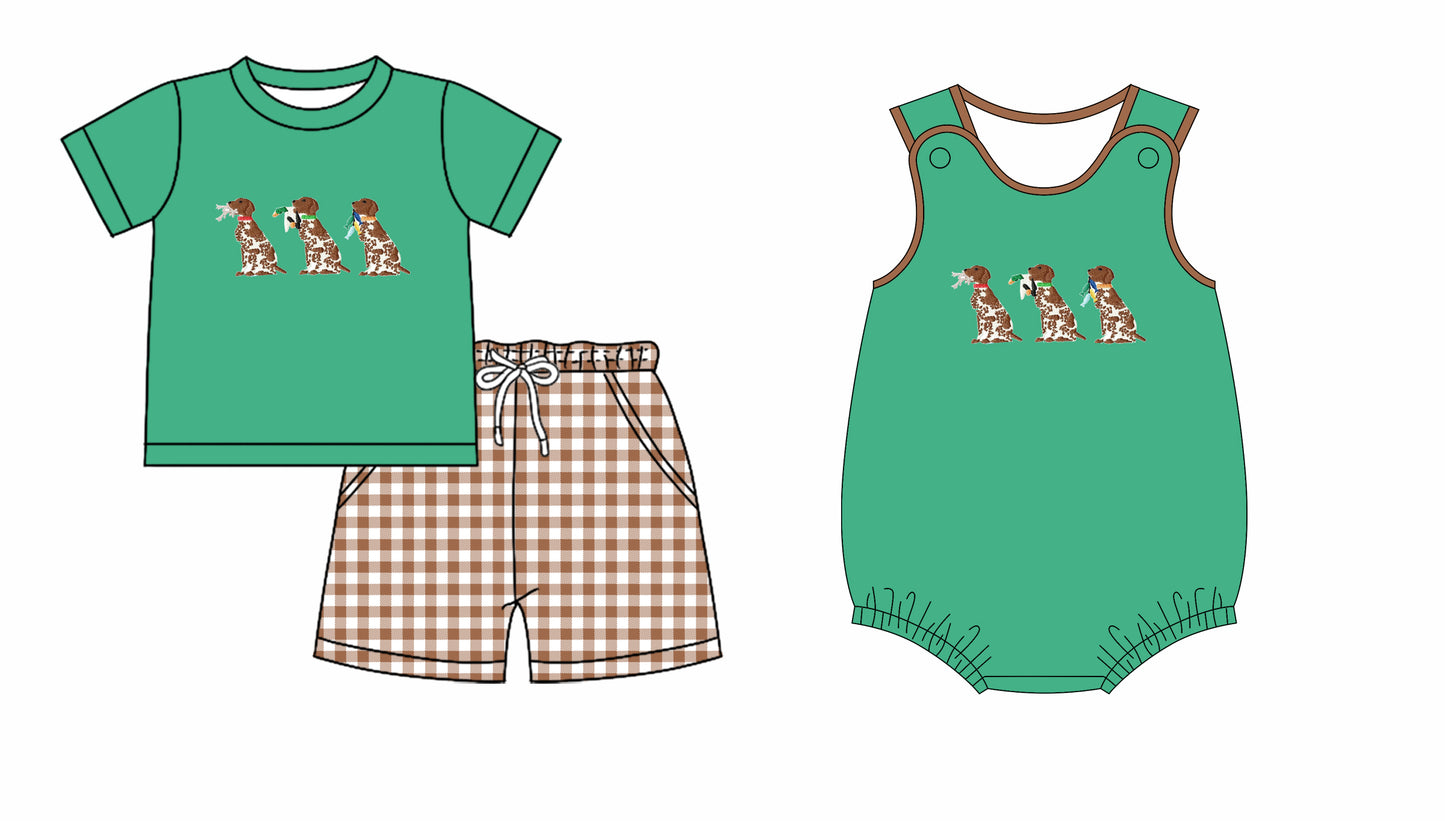 25.10.23 custom each style moq 5 eta 6-8 week Sibling Sister puppy duck baby boy short sleeve shorts sets and boy rompers match family design