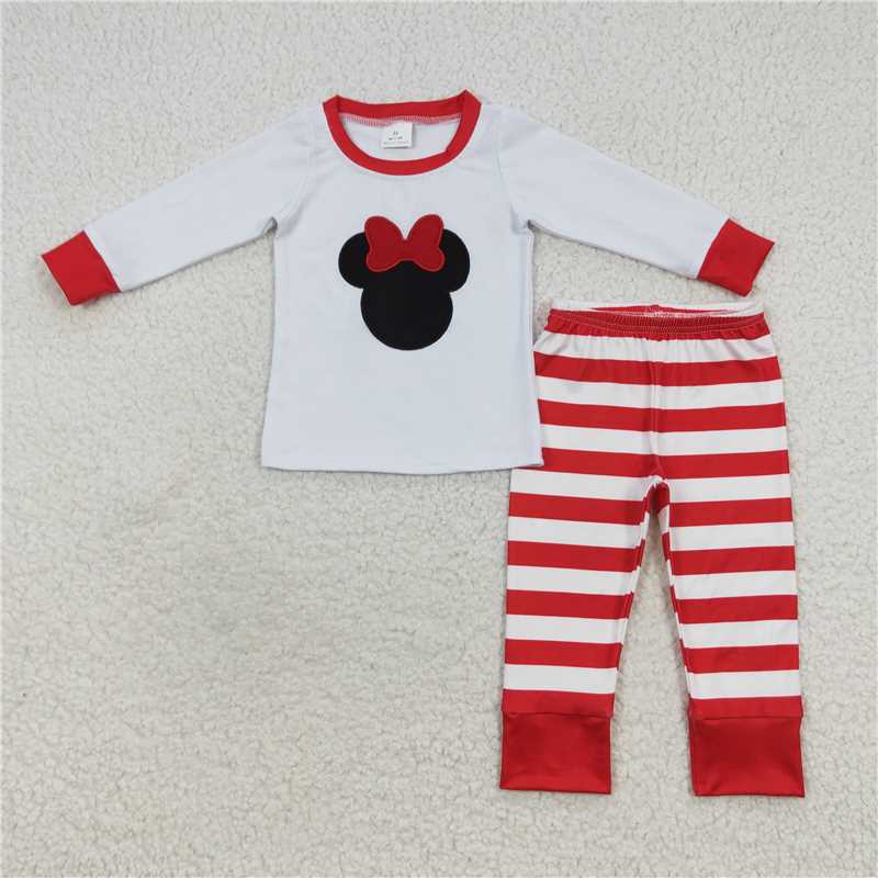 RTS NO MOQ(In Stock) GLP0508 Baby girl Toddler embroidery Shirts Pants Clothes Sets