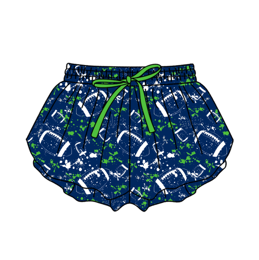 Custom moq 5 mix size milk silk summer teams Baby Girls Football Yoga Active Ruffle Shorts Bottom for Kids