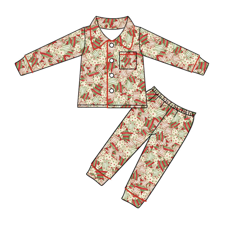 9.13 custom each style moq 5eta 4-6week baby girl clothes Christmas long sleeve pants sets