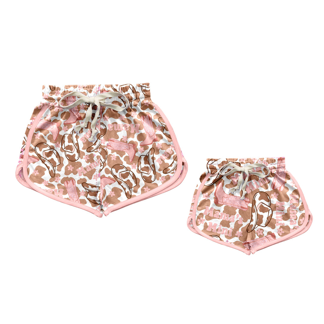11.6 custom each style moq 5eta 4-6week Sibling Sister boots adult clothes and kids shorts and adult shorts match design