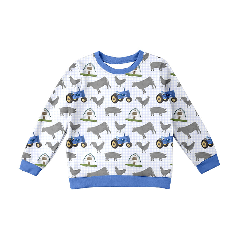 10.16 custom each style moq 5 eta 4-6week baby boys clothes animal blue long sleeve top
