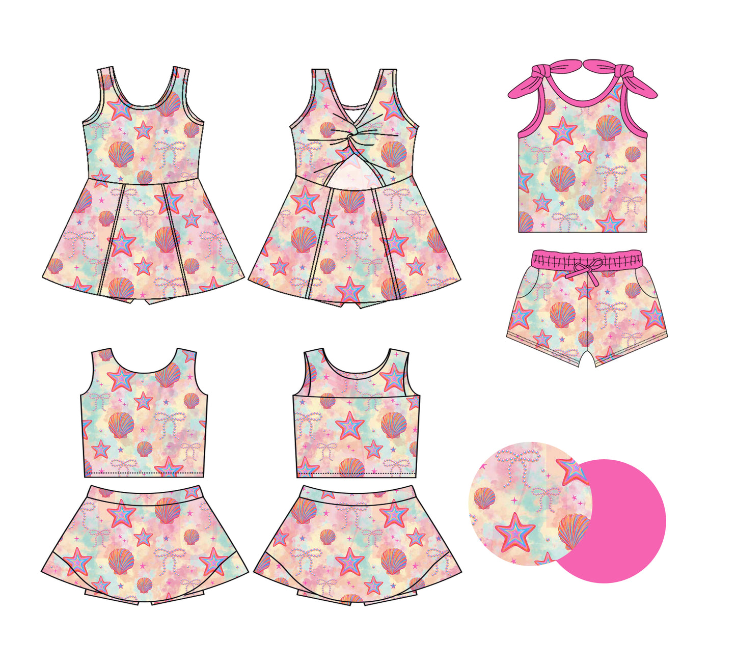 25.12.30 custom each style moq 5 eta 6-8week Sibling Sisters bow baby girl clothes short sleeve shorts sets and skirts set 2 and dress match family design