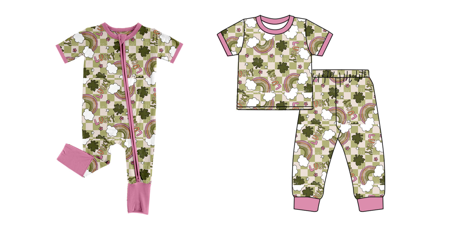 11.23 custom each style moq 5eta 4-6week Sibling Sister rainbow baby girls short sleeve sets and rompers match design