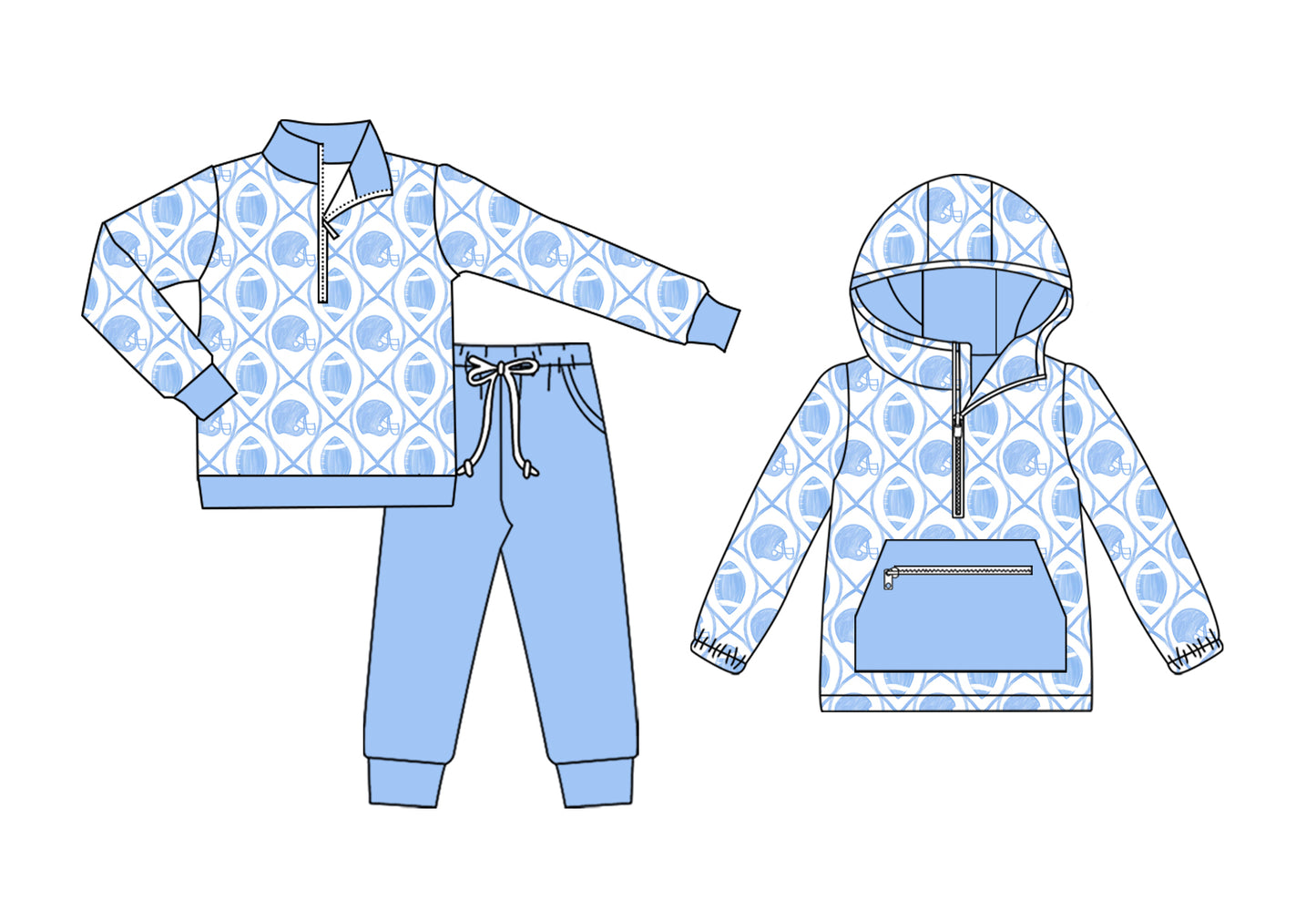 25.8.20 custom each style moq 5eta 4-6week Sibling Sisters rugby bow blue baby girl long sleeve pants sets and top match family design