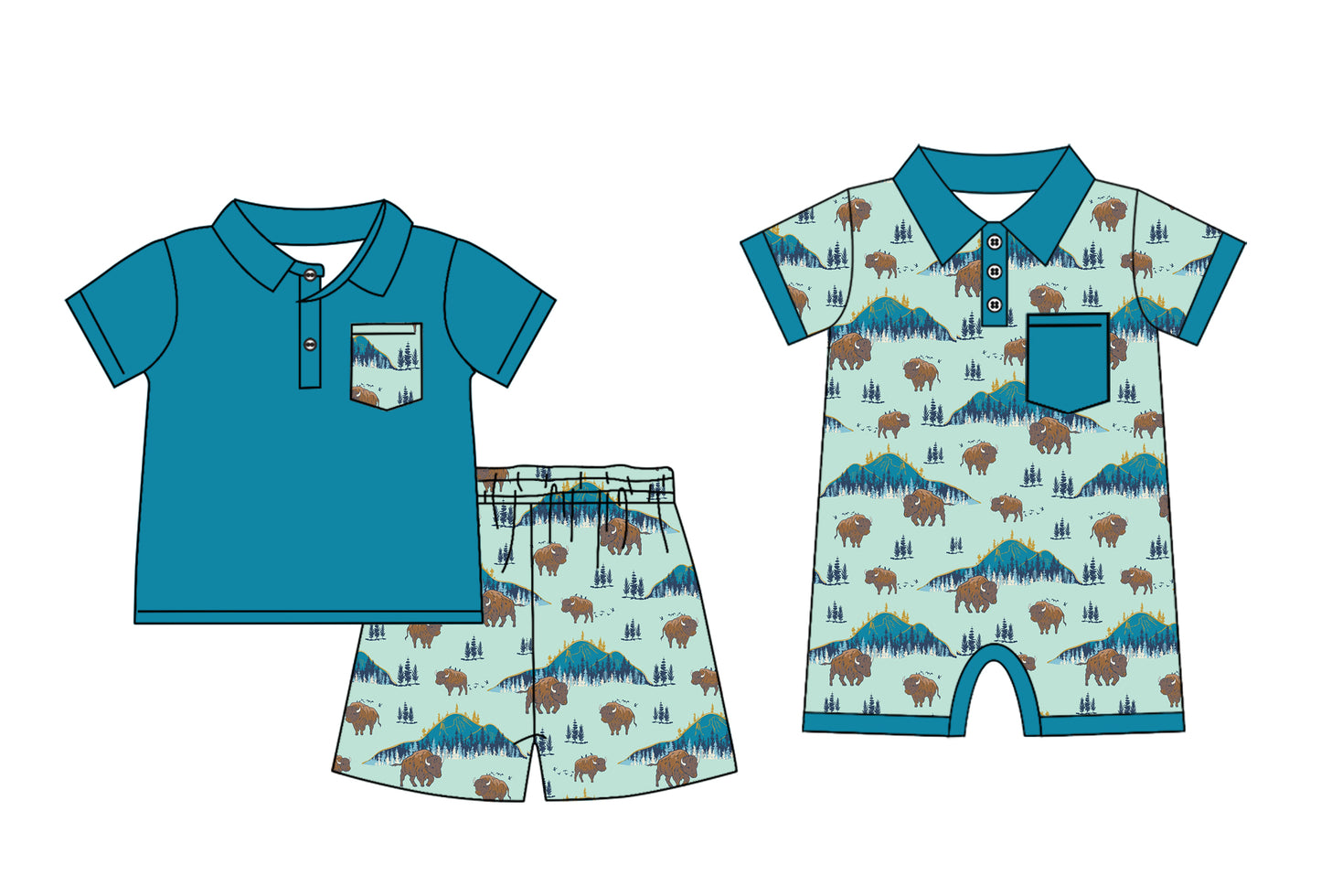 12.17 custom each style moq 5eta 4-6week Sibling Sister alpine baby boy short sleeve shorts sets and rompers match design