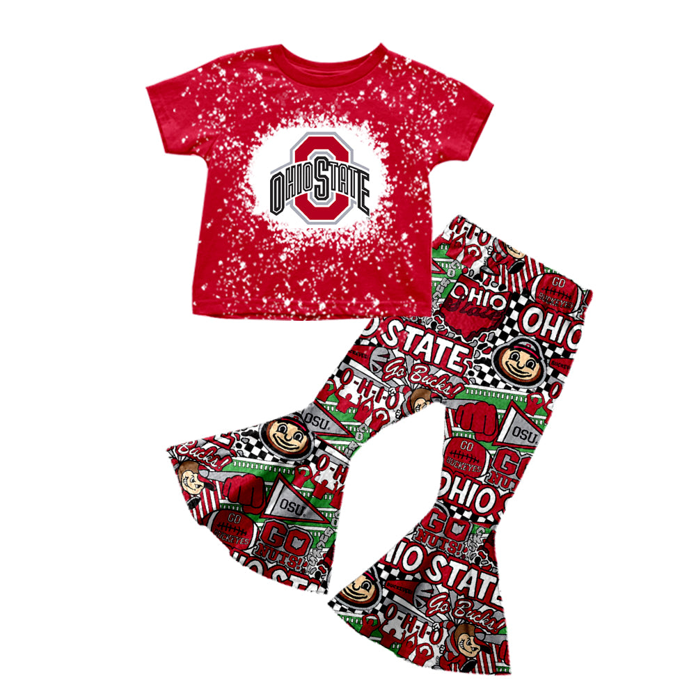 baby girl clothes team red top pants toddler girl summer outfit