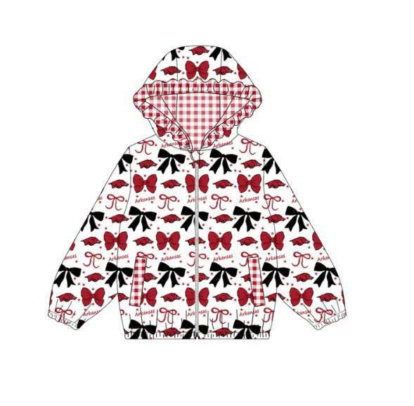Custom moq 5 mix size milk silk summer teams baby girls clothes lace bow hooded long sleeve top-25.9.2