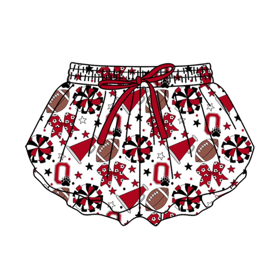 Custom moq 5 mix size milk silk summer teams Baby Girls Stars Bows Yoga Active Ruffle Shorts Bottom