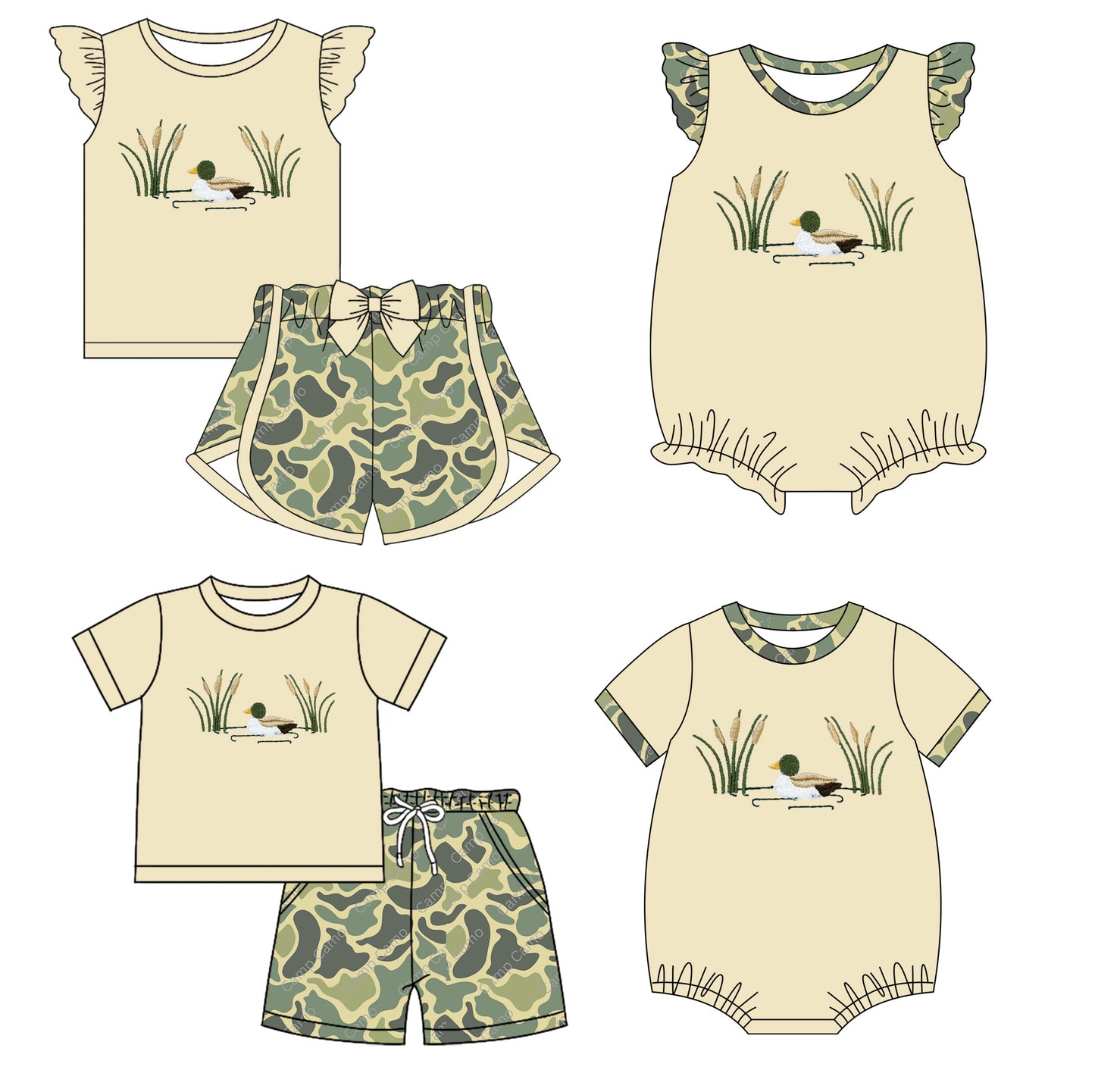 11.28 custom each style moq 5eta 4-6week Sibling Sister duck baby girl short sleeve shorts sets and sets 2 and girls romper and boy romper match design