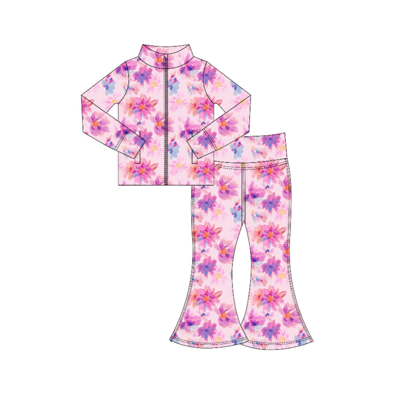 25.6.19 custom each style moq 5eta 4-6week Sibling Sisters baby girl long sleeve pants sets 1 and sets 2 match family design