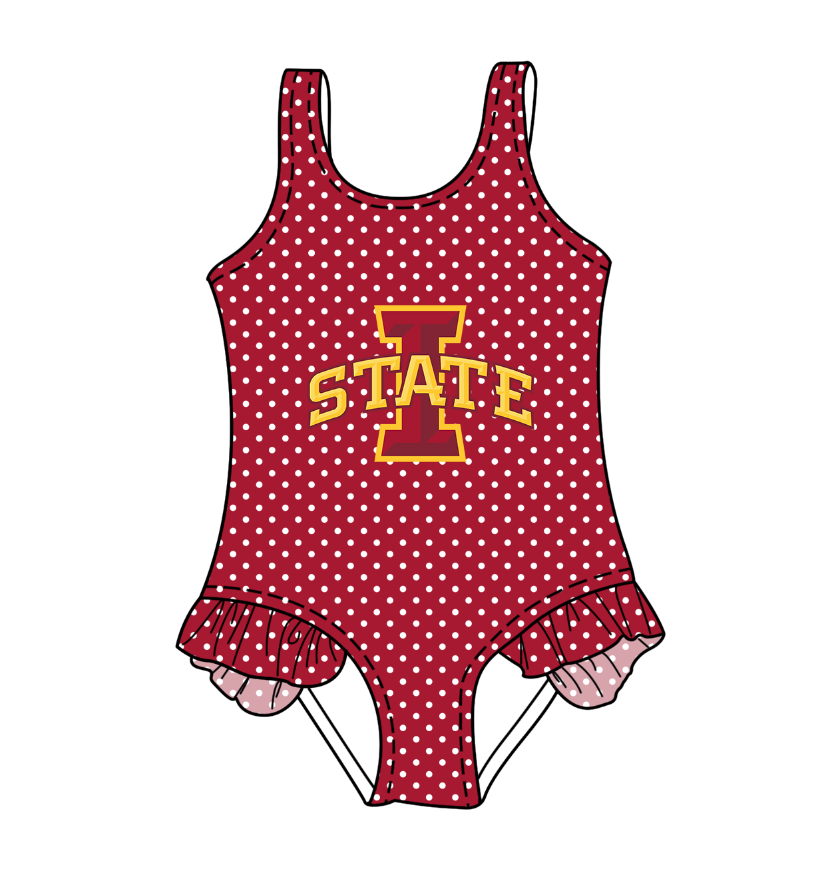 Custom moq 5 mix size milk silk summer teams Red Baby Girl Sleeveless Polka Dot Lace Onesie Swimsuit Cute Summer Beachwear for Little Girls