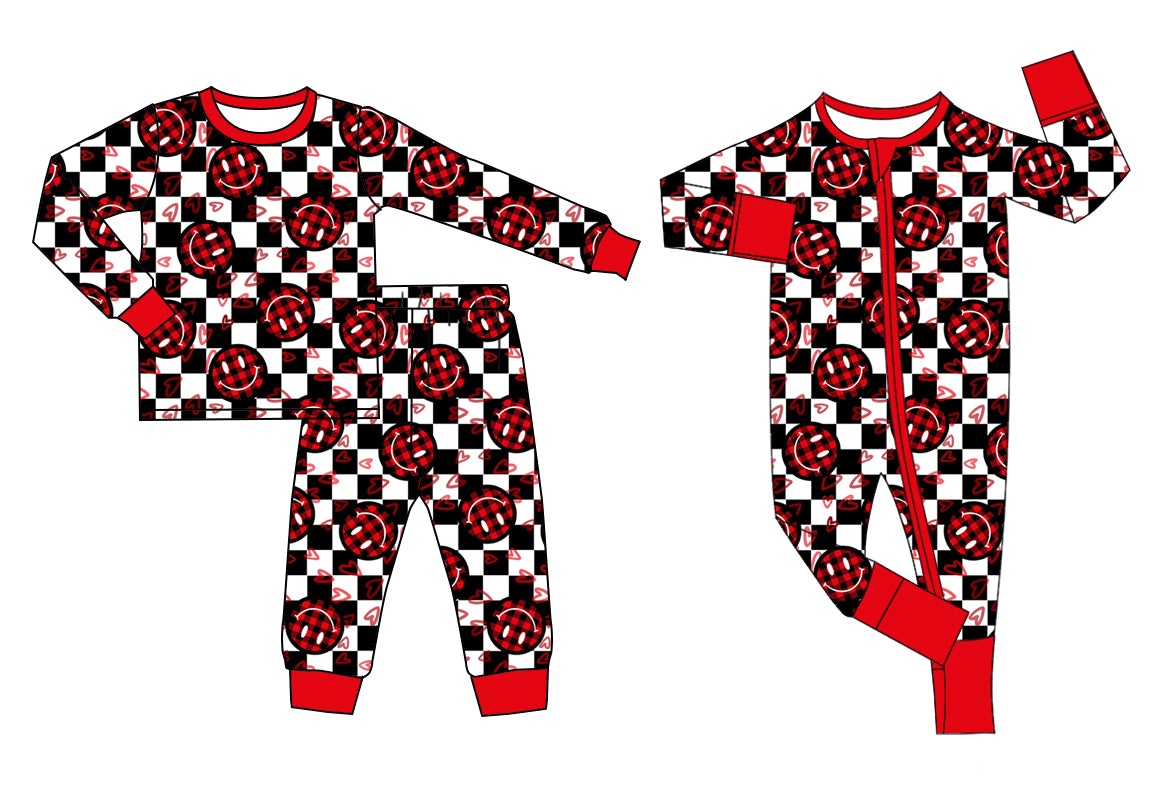 11.6 custom each style moq 5eta 4-6week Sibling smiley red baby girl sets and rompers match family design