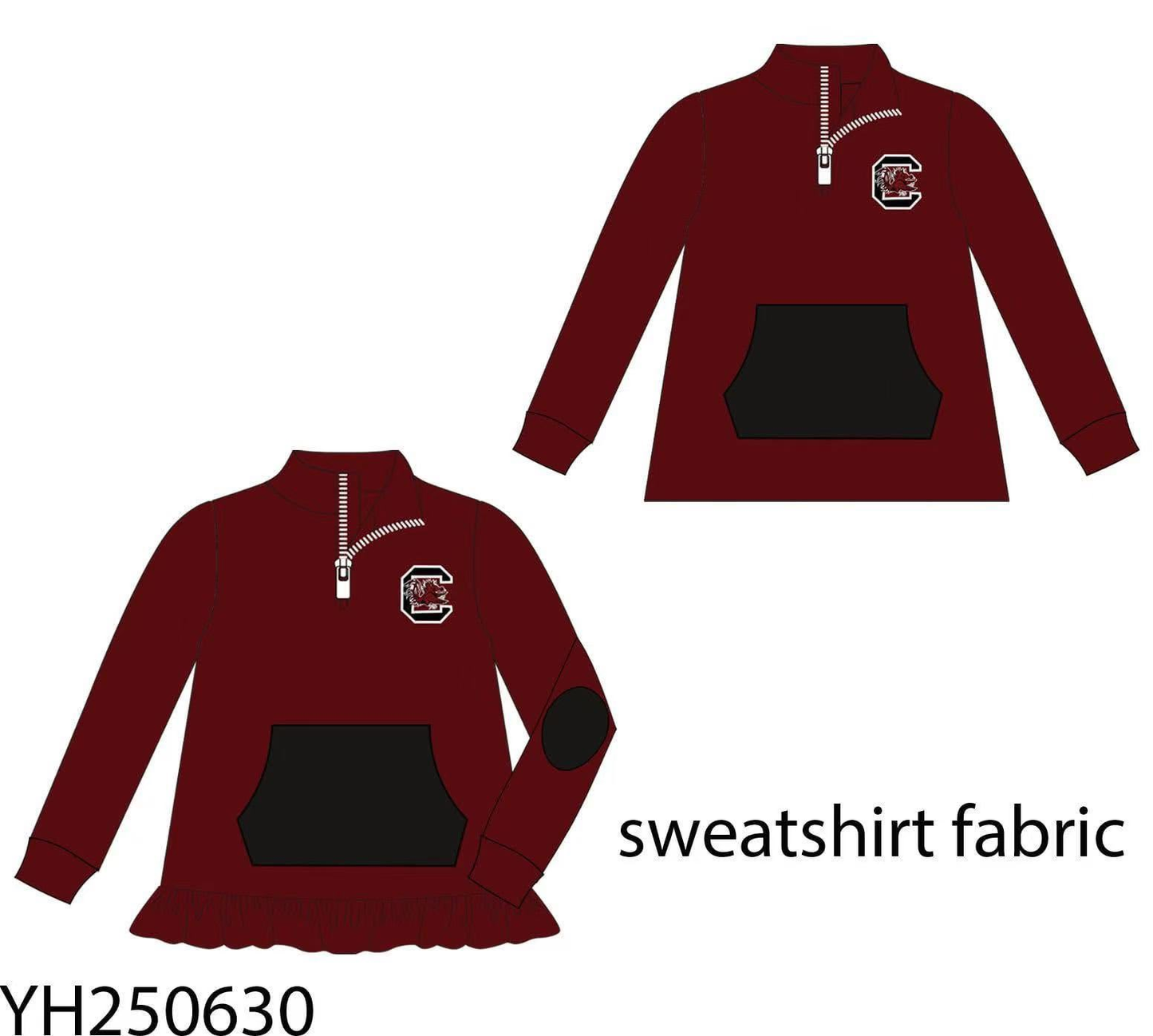 Custom moq 5 each style eta 6-7weeks baby girl clothes team brick red long sleeve tops