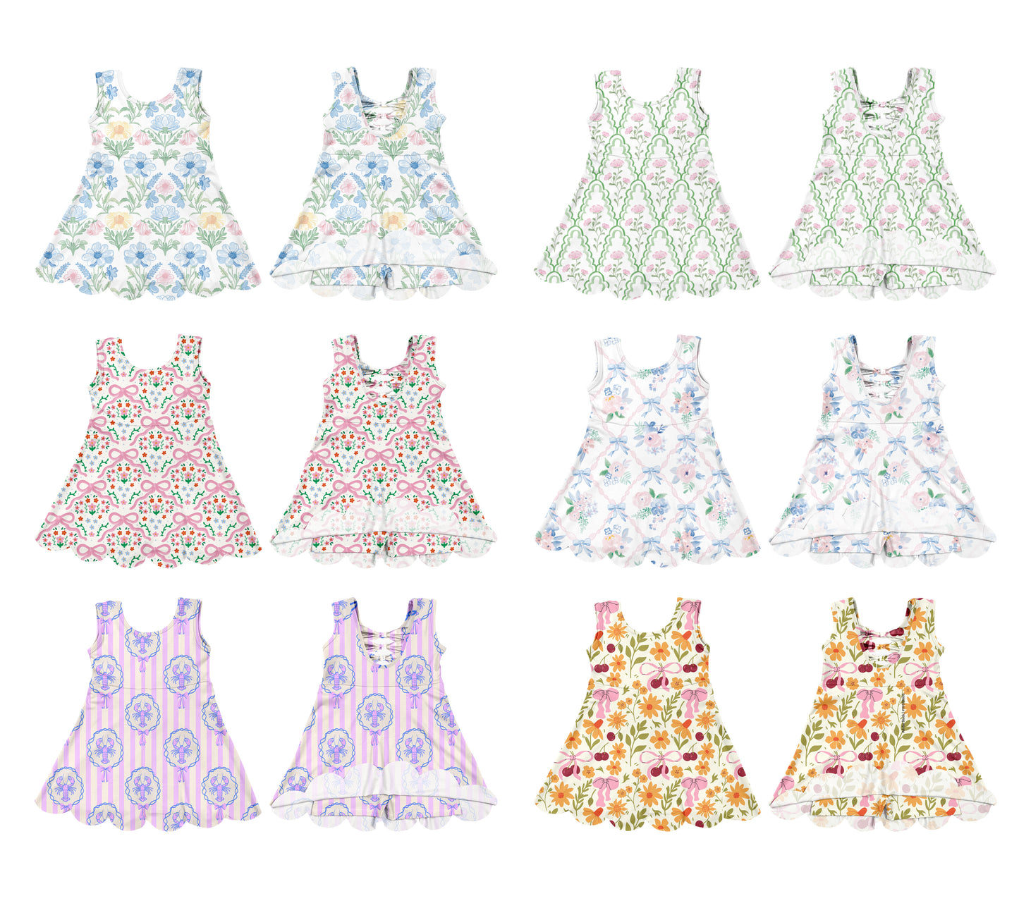25.6.4 custom each style moq 5eta 4-6week Sibling Sister baby girl long sleeve dress 1 and dress 6 match design