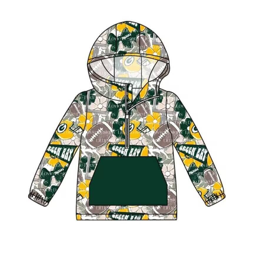 Deadline October 21 custom no moq eta 6-8weeks Green Bow Helmet Zip-Up Hooded Jacket