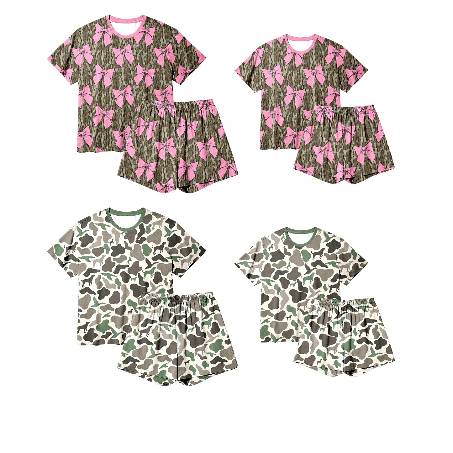 25.9.18 custom each style moq 5eta 4-6week Sibling Sister bow baby short sleeve shorts sets 2 and adult set 2 match design
