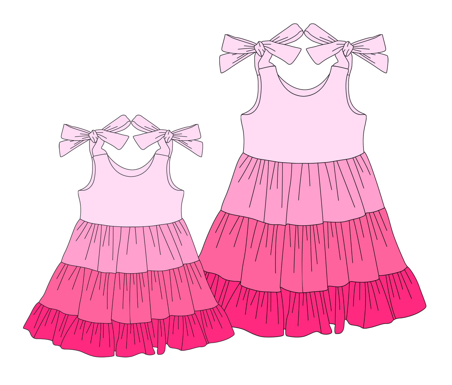 3.3 custom each style moq 5eta 4-6week Sibling Sister baby girls clothes short sleeve dress and adult dress match family design