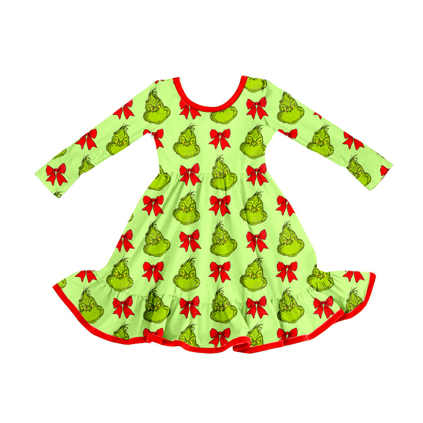 25.8.30 custom each style moq 5eta 4-6week Sibling Sisters Christmas green baby girl long sleeve pants sets and dress and rompers match family design