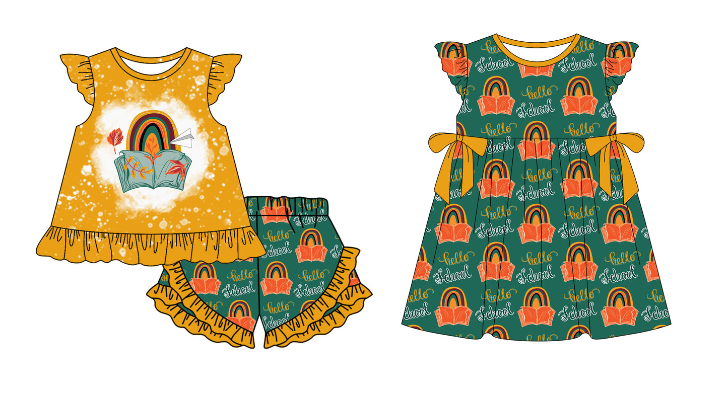2.25 custom each style moq 5eta 4-6week Sibling Sister baby girl short sleeve shorts sets and dresses match design