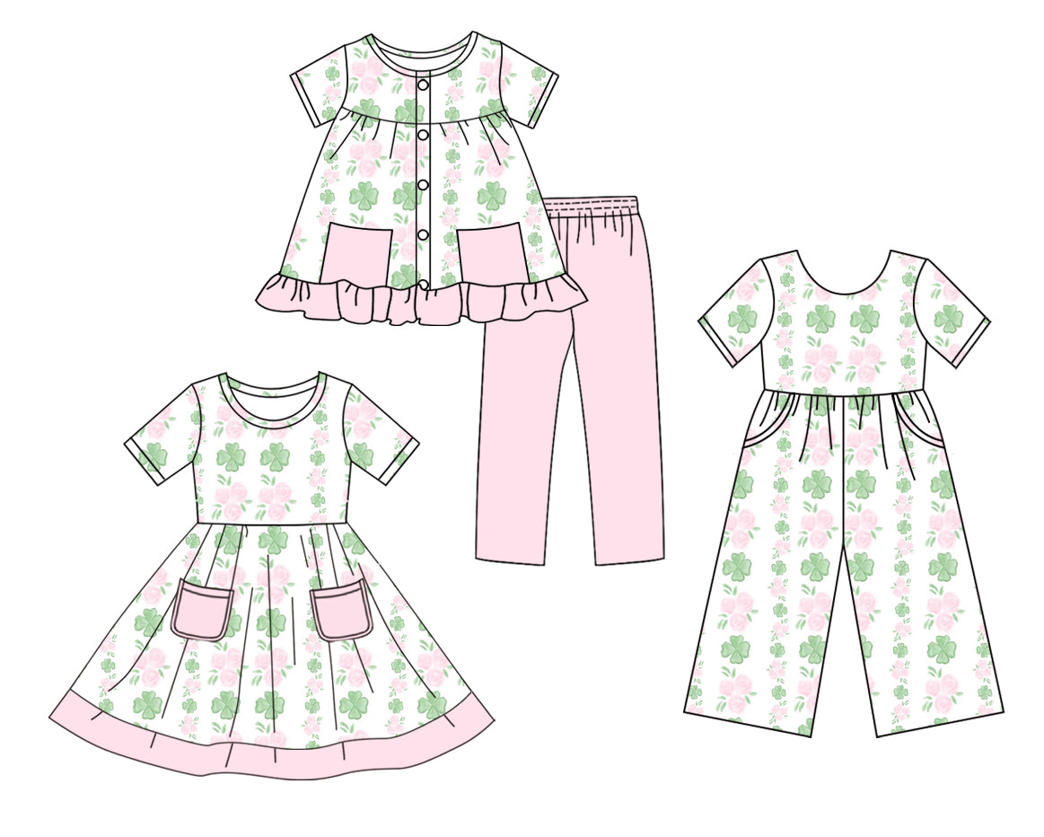25.10.4 custom each style moq 8 eta 6-8week Sibling Sisters baby girl short sleeve shorts sets and dress and jumpsuit match family design
