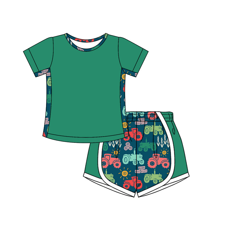 4.9 custom each style moq 5eta 4-6week Sibling Sister baby girls short sleeve set and set 2 match design