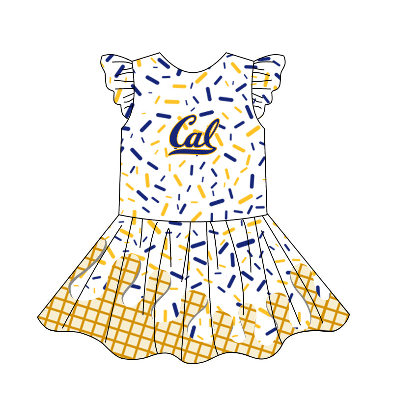 custom moq 3 eta 6-7weeks baby girls clothes team flying Sleeves Dress