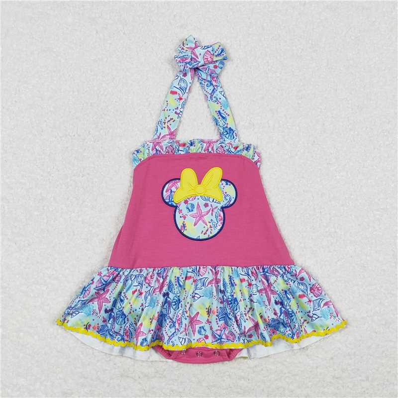RTS NO MOQ baby girl clothes short-sleeved shorts suit & short-sleeved dress and romper
