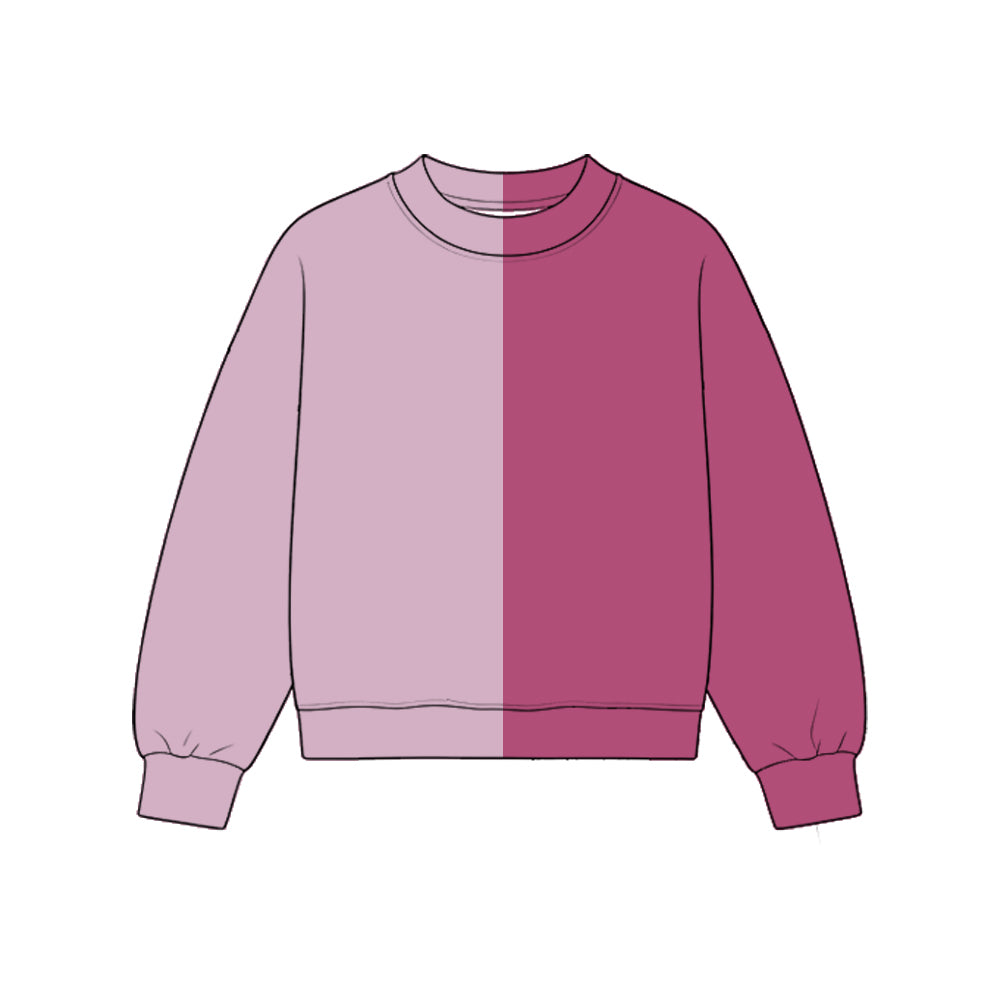 Custom moq 5 girls Blank Cotton Light bean-paste + dark bean-paste sweatshirt