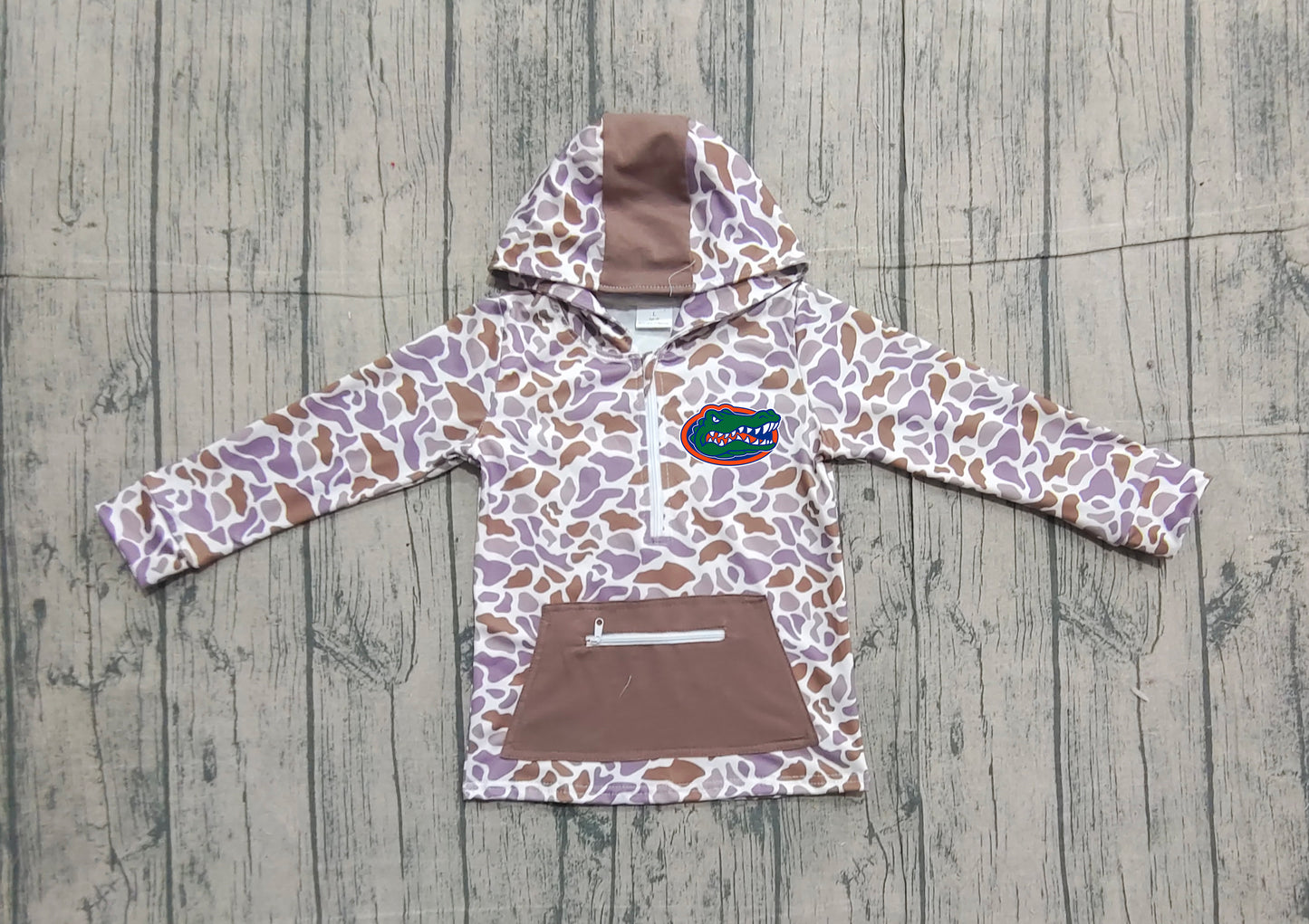 Custom moq 5 mix size milk silk baby boys clothes team camouflage summer hooded long sleeve top-25.11.20
