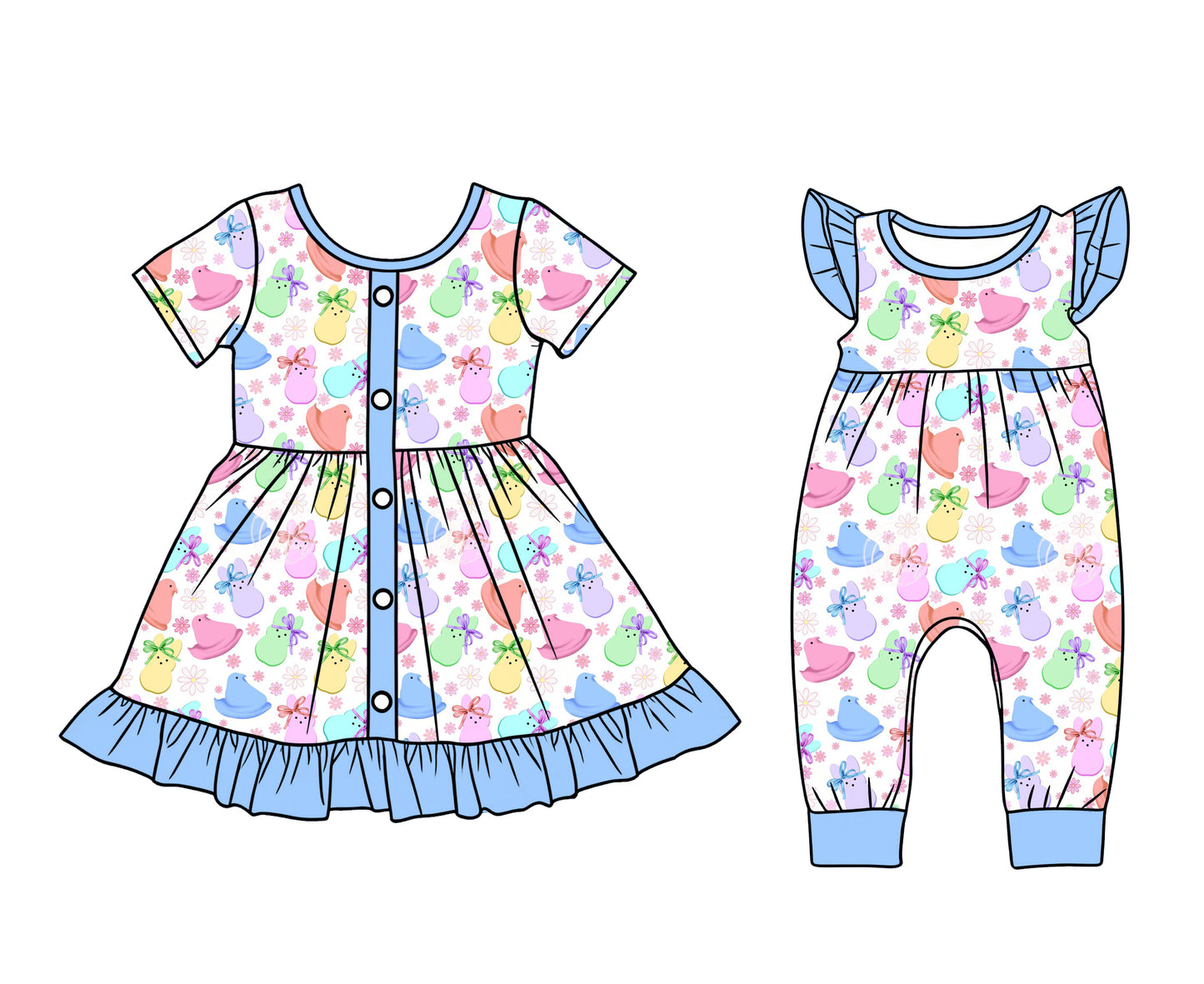 25.12.17 custom each style moq 5 eta 6-8week Sibling Sister bunny bow baby short sleeve romper and dress match design
