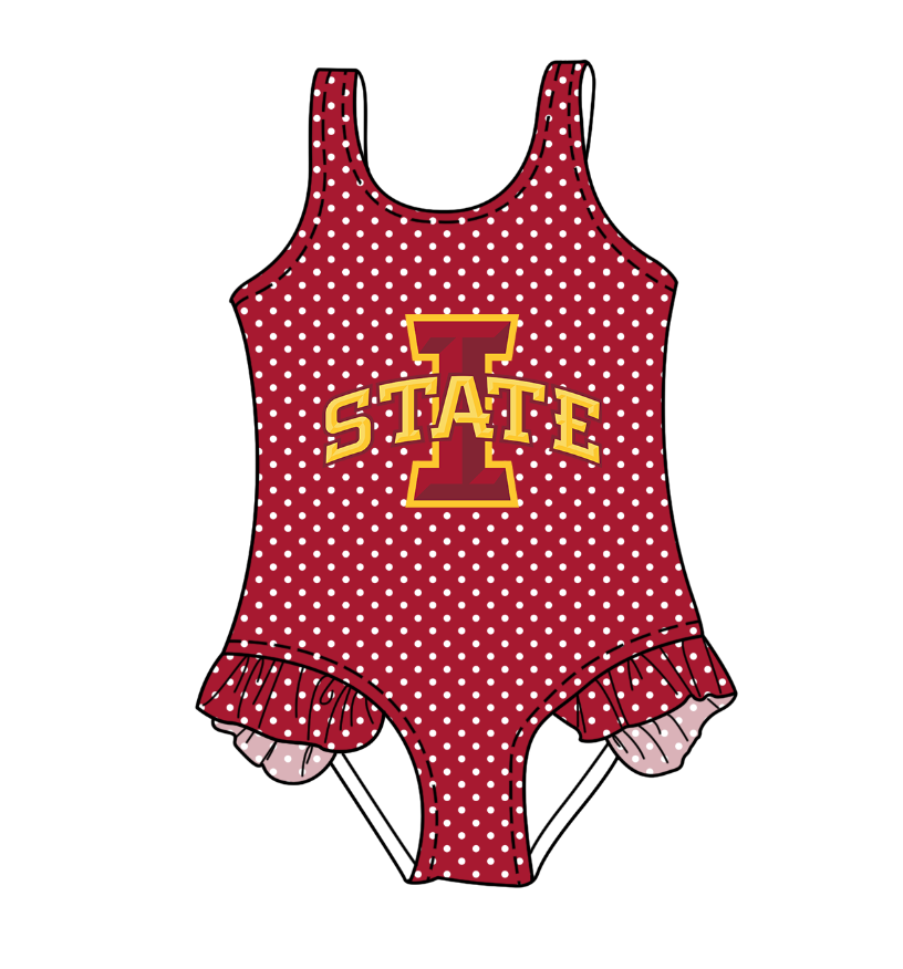 Custom moq 5 mix size milk silk summer teams Red Baby Girl Sleeveless Polka Dot Lace Onesie Swimsuit Cute Summer Beachwear for Little Girls