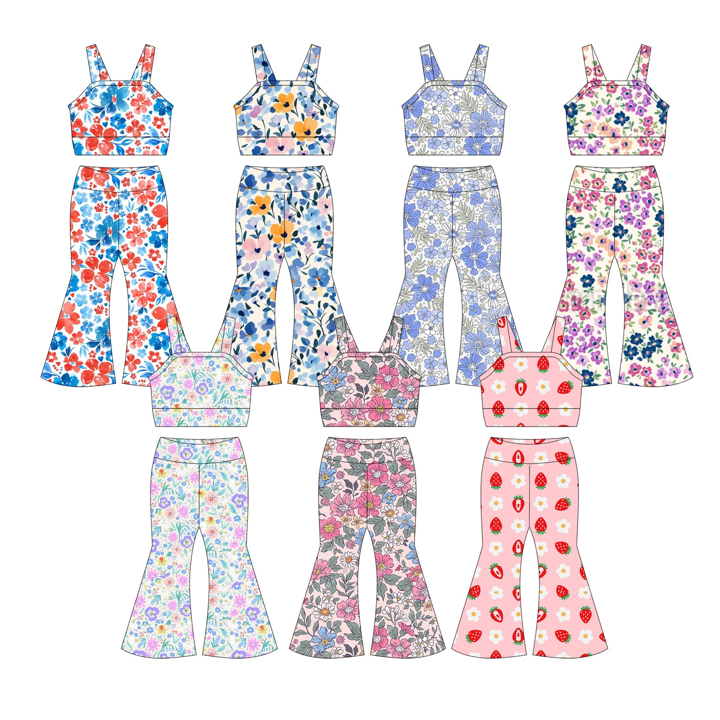 3.26 custom each style moq 5eta 4-6week Sibling Sisters baby girl short sleeve pants sets and sets 7 match family design
