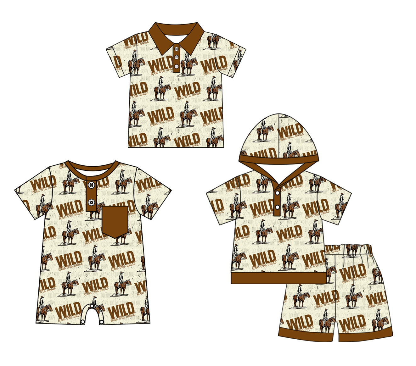 11.21 custom each style moq 5eta 4-6week Sibling Sister WILD baby boy short sleeve shorts sets and boy romper and top match design