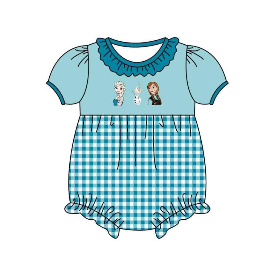 Custom moq 5 mix size milk silk Cute light blue short-sleeved shirt and shorts set for girls
